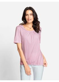 Inspirationen Damen Print-Shirt "Shirt", rosa, Gr. 38, gemustert, mehrfarbig, bedruckt, 50% Baumwolle, 50% Modal, Shirts