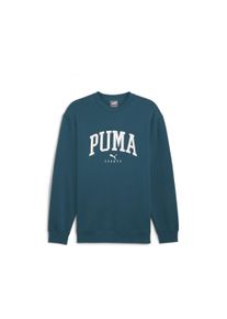 Puma Herren Sweatshirt "SQUAD CREW FL", grün, sportlich, Gr. S, bedruckt, Fleece, Obermaterial: 66% Baumwolle, 34% Polyester, Sweatshirts