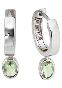 Jobo Damen Paar Creolen, Silber 925 (Sterlingsilber), silber, Silber 925 (Sterlingsilber), Ohrringe, 925 Silber mit Zirkonia