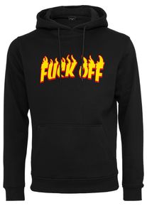 MisterTee Herren Sweatshirt "MisterTee Herren Fuck Off Flames Hoody", schwarz, Gr. S, unifarben, 65% Baumwolle, 35% Polyester, Sweatshirts