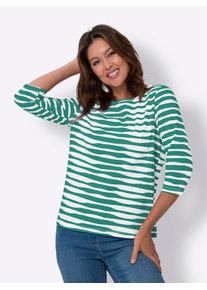 Classic Basics Damen 3/4-Arm-Shirt "3/4-Arm-Shirt", grün, Gr. 56, gemustert, gestreift, 100% Baumwolle, Shirts