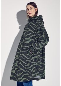 Street One Damen Regen- und Matschjacke, schwarz, casual, animal-print, Stoff, 100% Polyester, Jacken, wasserabweisend