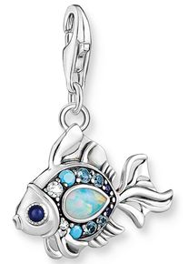 Thomas Sabo Damen Charm-Einhänger "Fisch mit blauen Steinen, 1884-945-7", bunt, Silber 925 (Sterlingsilber), Charms, mit Glas-Keramik Stein