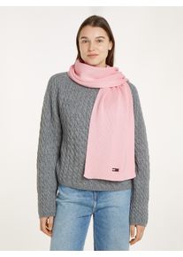 Tommy Jeans Damen Schal "TJW ELONGATED FLAG SCARF", pink, casual, Feinstrick, Baumwolle, Modetücher, mit Logostickerei