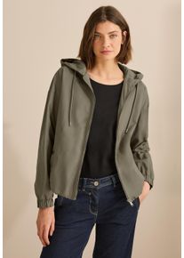 Cecil Damen Blouson, grau, casual, Gr. XL, unifarben, Web, Obermaterial: 56% Baumwolle, 44% Polyester; Futter: 100% Polyester, Jacken, mit Kapuze mit