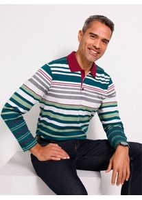 CLASSIC Herren Poloshirt "Poloshirt"grau, petrol, geringelt, Gr. 60, gemustert, mehrfarbig, gestreift, 100% Baumwolle, Shirts