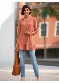 Classic Basics Damen Longshirt "Longshirt", orange, Gr. 40, unifarben, 95% Viskose, 5% Elasthan, Shirts