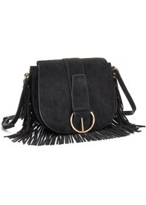 Lascana Damen Umhängetasche "Handtasche", schwarz, Microfaser, Taschen, mit Fransen VEGAN