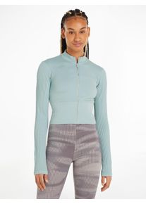 Damen Stehkragenpullover "WO - Seamless Full Zip Jacket", blau, sportlich, Gr. XL, Calvin Klein Sport, Strick, Obermaterial: 95% Polyester, 5%