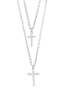 Adelia´s ADELIA ́S Damen Kette mit Anhänger "Neuheit 2025 - Damen Edelstahl Halskette mit Anhänger Kreuz", unbekannt, Edelstahlsilber, kreuz, Edelstahl,