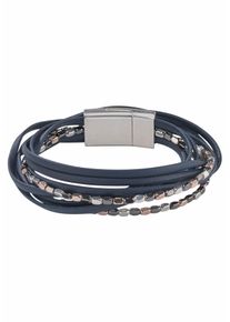 Firetti Damen Wickelarmband "mehrreihig, mit Elementen aus Metall", Materialmix-Polyurethan, rosa, Materialmix, Polyurethan, Armbänder