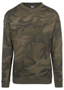 Urban Classics Herren Rundhalspullover "Urban Classics Herren Camo Crewneck", grün, casual, Gr. S, 60% Baumwolle, 40% Polyester, Pullover