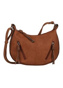 Tom Tailor Damen Umhängetasche "Caia", braun, Polyurethan, clean, gepflegt, unifarben, Taschen, aus weich genarbtem Nubukleder-Imitat, praktisch und