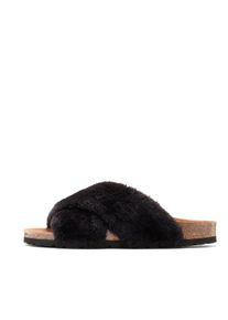 Lascana Damen Pantolette "Hausschuh, Mule, Sandale, offener Schuh", Gr. 36, schwarz, Obermaterial: 100% Synthetik. Futter: 100% Lederimitat.