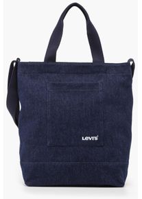 Levi's LEVI'S Damen Shopper, blau, Web, Textil, meliert, Taschen, in Jeans-Optik Henkeltasche Schultertasche Umhängetasche