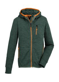 Killtec Kinder Strickjacke "KOS 159 BYS FLX JCKT", grün, sportlich, Gr. 152, Oberstoff: 100% Polyester, Strickjacken, Melange Optik, farbige Akzente,