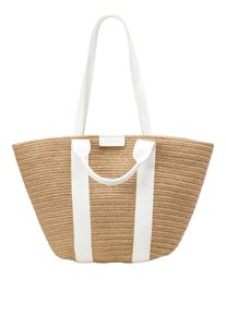 Marc O'Polo MARC O'POLO Damen Shopper "aus geflochtener Jute", weiß, Jute, unifarben, Taschen