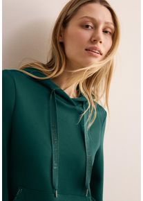 Cecil Damen Kapuzensweatshirt, blau, casual, Gr. S, unifarben, Sweatware, Obermaterial: 48% Viskose, 46% Polyester, 6% Elasthan, Sweatshirts, mit