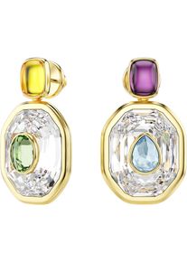 Swarovski Damen Paar Ohrstecker "Schmuck Geschenk Chroma Drop-Ohrhänger, 5705582", Metallgelbgoldfarben, metallfarben, kristallweiß, gelb, lila,