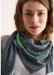 Cecil Damen Halstuch, blau, casual, bedruckt, Stoff, 50% Polyester, 50% Viskose, Modetücher, mit Burn-Out Effekt