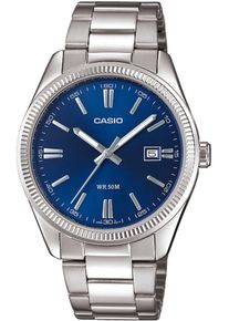 Damen Quarzuhr, blau, CASIO TIMELESS COLLECTION, Armbanduhren, Armbanduhr, Damenuhr, Herrenuhr, Edelstahlarmband, analog, Tag