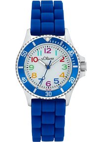 s.Oliver Kinder Quarzuhr, blau, Armbanduhren, Armbanduhr, Kinderuhr, Mädchen, Silikonarmband, Geschenkidee