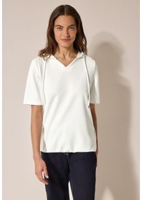 Cecil Damen Kapuzenshirt, weiß, casual, Gr. XXL, unifarben, Stoff, 70% Polyester, 27% Viskose, 3% Elasthan, Shirts, aus softem Materialmix