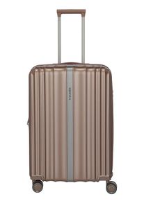 Travelite Hartschalen-Trolley "PAROS, in verschiedenen Größen", braun, ABS, metallic, elegant, Koffer, Reisegepäck Hartschalen-Koffer Kreuzspanngurte