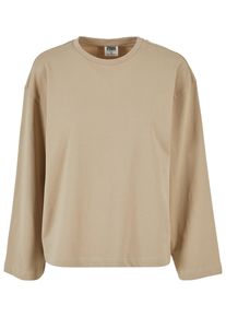 Urban Classics Damen Longsleeve "Urban Classics Damen Ladies Organic Oversized Longsleeve", beige, klassisch, Gr. L, unifarben, 100% Baumwolle, Shirts