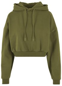 Urban Classics Damen Kapuzenpullover "Urban Classics Damen Ladies Cropped Heavy Hoody", grün, casual, Gr. XL, unifarben, 100% Baumwolle, Pullover