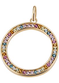 Firetti Damen Ketten-Anhänger "Schmuck Geschenk Silber 925 Halsschmuck Anhänger Kreis Regenbogen", Silber 925 (Sterlingsilber), 2 g, bunt, Silber 925