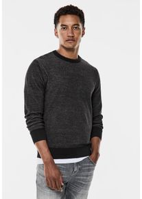 Street One MEN Herren Rundhalspullover, schwarz, casual, Gr. XXL, unifarben, Web, 100% Baumwolle, Pullover, in Melange Optik