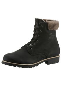 Panama Jack Damen Winterboots, Gr. 39, schwarz, Nubukleder, Lammfell, klassisch, Schuhe, mit weich gepolstertem Schaftrand