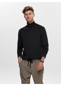 Only & Sons ONLY & SONS Herren Rollkragenpullover "ONSALEX REG 12 ROLL KNIT", schwarz, casual, Gr. XL, unifarben, Strick, Obermaterial: 100% Baumwolle, Pullover