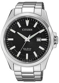 Citizen Herren Solaruhr, silber, Armbanduhren, Armbanduhr, Herrenuhr, Titan, Datum, Saphirglas