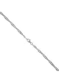 Vivance Damen Collierkettchen "925/- Sterling Silber weiss Singapurkette 50 cm", 50,0cm, Silber 925 (Sterlingsilber), L: 50cm B: 3.4mm, weiß, Silber