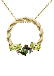 Firetti Damen Ketten-Anhänger "Schmuck Geschenk Gold 333 Halsschmuck Anhänger für Halskette Turmalin", 0,020 ct P2 = erkennbare Einschlüsse, Gelbgold