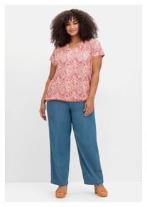 sheego Damen Weite Jeans "Große Größen", blau, casual, Gr. 44, unifarben, Obermaterial: 100% Baumwolle, Jeans, in Denim-Qualität
