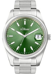 s.Oliver Damen Quarzuhr, grün, Armbanduhren, Armbanduhr, Damenuhr, Herrenuhr, Datum, Edelstahlarmband