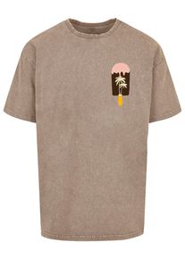 Merchcode Herren T-Shirt "Merchcode Herren Summer - Icecream Acid Washed Oversize Tee", grün, casual, Gr. M, bedruckt, 100% Baumwolle, Shirts