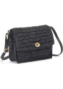 Vivance Damen Umhängetasche "Handtasche", schwarz, Papierstroh, unifarben, Taschen, Minibag, Henkeltasche, Bast-Optik, Sommertasche, Crossbody Bag