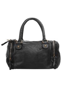 XZONE X-ZONE Damen Henkeltasche, schwarz, Leder, vintage, Taschen, echt Leder, Made in Italy