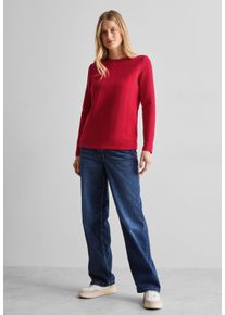Cecil Damen Langarmshirt, rot, casual, Gr. XXL, bedruckt, Web, 70% Baumwolle, 27% Polyester, 3% Elasthan, Shirts, aus Baumwolle mit Stretchante