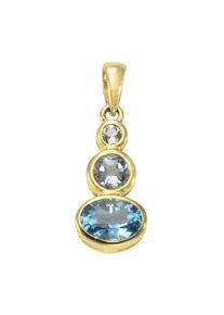 Vivance Damen Ketten-Anhänger "375/- Gelbgold mit Blautopas/Weißtopas", ONE-SIZE, Gold, 1,2 g, gelb, Gold, Schmuckanhänger