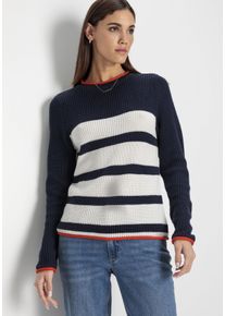 HECHTER PARIS Damen Streifenpullover, blau, feminin, Gr. 32, gestreift, Strick, Obermaterial: 50% Baumwolle, 50% Polyacryl, Pullover, mit