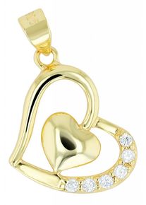 Adelia´s ADELIA ́S Damen Ketten-Anhänger "Neuheit 2025 - trendiger Herz Anhänger aus 925 Sterling Silber", Silber 925 (Sterlingsilber), silber, Silber 925