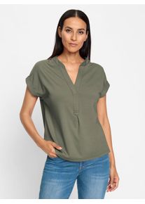 Heine Damen Kurzarmshirt "Shirt", grün, Gr. 36, unifarben, 65% Viskose, 30% Polyester, 5% Elasthan, Shirts