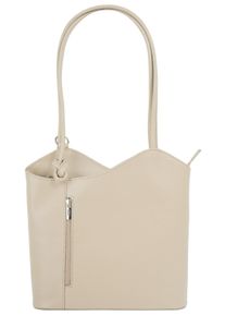 CLUTY Cityrucksack, beige, Rindsleder, Leder, beschichtet, leicht glänzend, elegant, Rucksäcke, echt Leder, Made in Italy