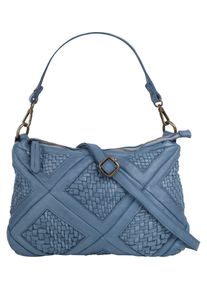 Samantha Look Damen Umhängetasche, blau, Leder, Taschen, echt Leder, Made in Italy