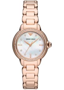 Emporio Armani Damen Quarzuhr, rosa, Armbanduhren, Armbanduhr, Damenuhr, analog, Edelstahlarmband